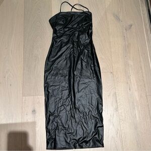 NWT Faux Leather Maxi Dress